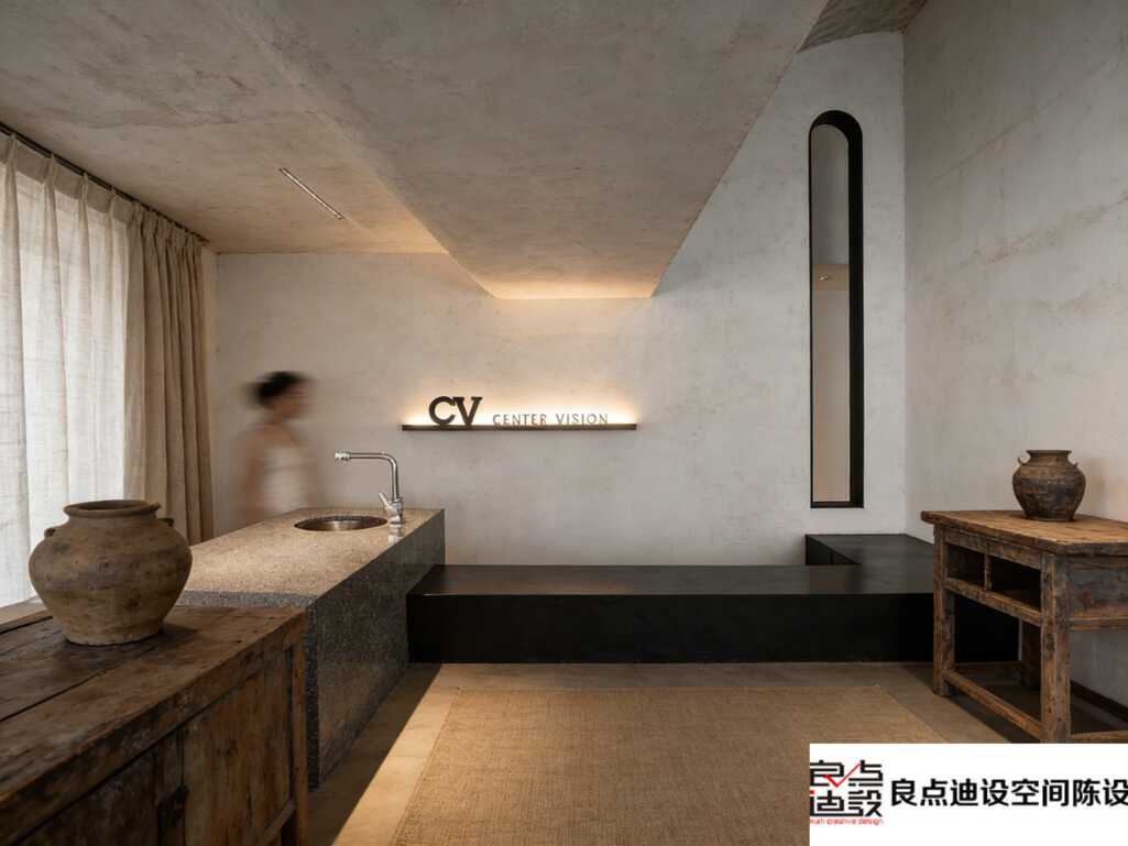 水泥灰+暖光，这家美容院的装修软装设计直接封神!